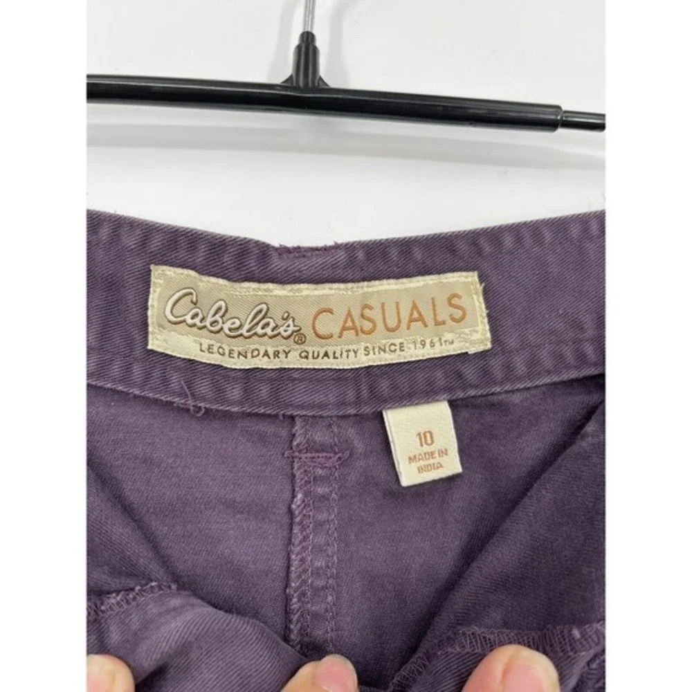 Cabelas Casuals Women's‎ Purple Cotton Cargo Skirt Size 10 Knee Length